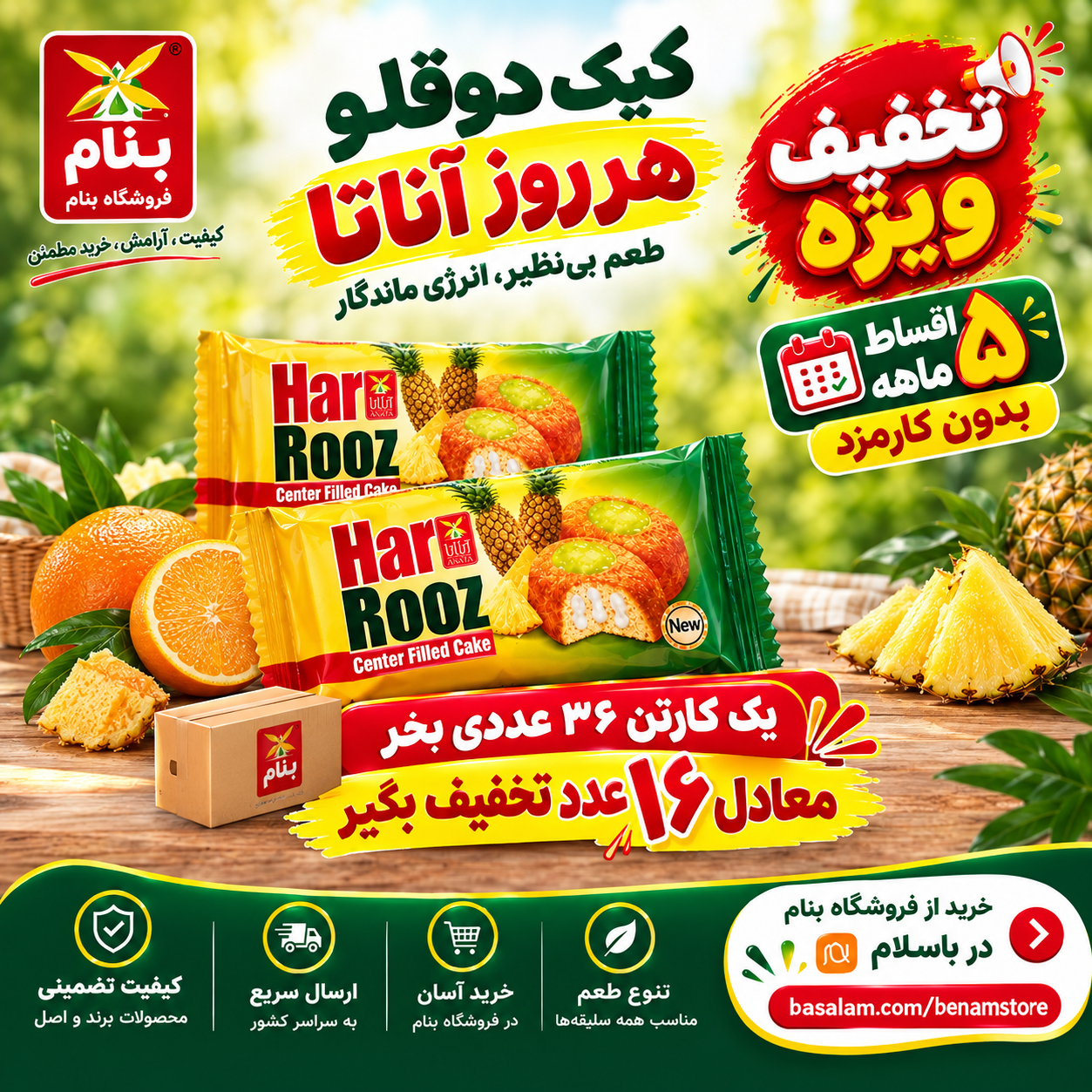 کیک دوقلو هرروز آناتا(60 گرم )